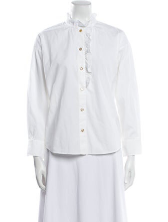 Gucci 2022 Mock Neck Button-Up Top