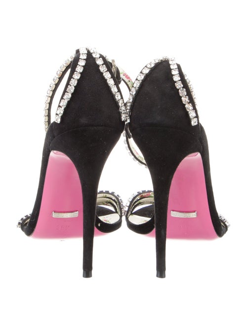 Gucci Flora Print Suede Sandals