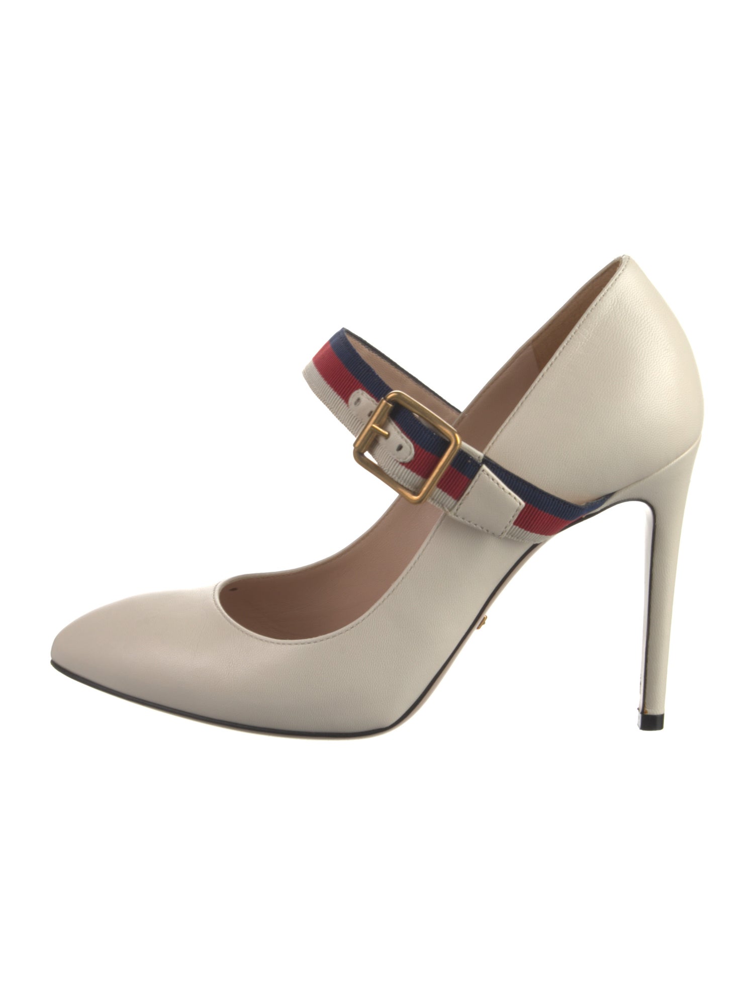 Gucci Sylvie Web Accent Leather Pumps