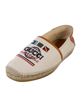 Gucci Bee Accent Canvas Espadrilles