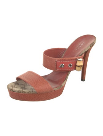 Gucci GG Canvas Leather Slides