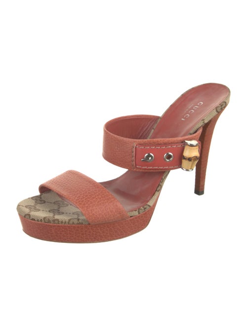 Gucci GG Canvas Leather Slides