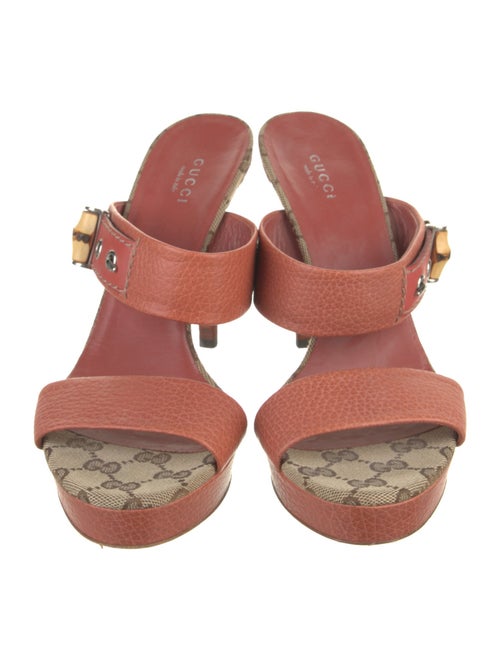 Gucci GG Canvas Leather Slides