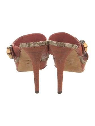 Gucci GG Canvas Leather Slides