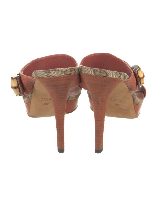 Gucci GG Canvas Leather Slides