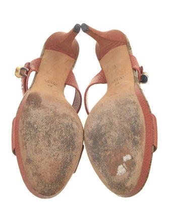 Gucci GG Canvas Leather Slides