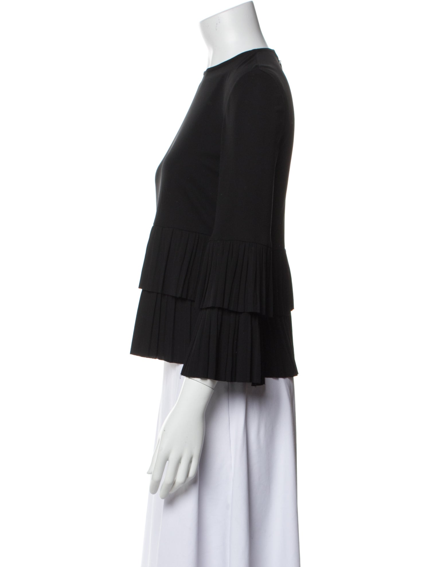 Gucci Crew Neck Three-Quarter Sleeve Crop Top