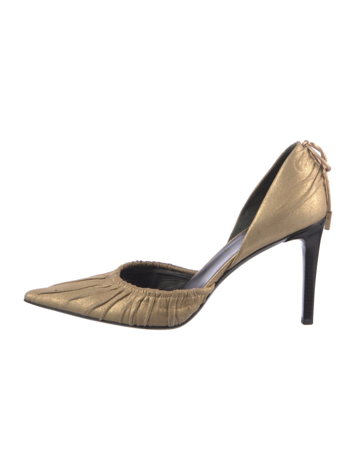 Gucci Leather Pleated Accents D'Orsay Pumps