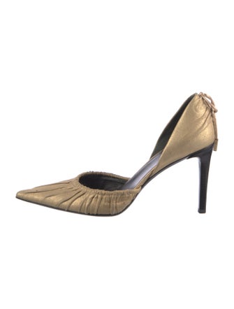 Gucci Leather Pleated Accents D'Orsay Pumps