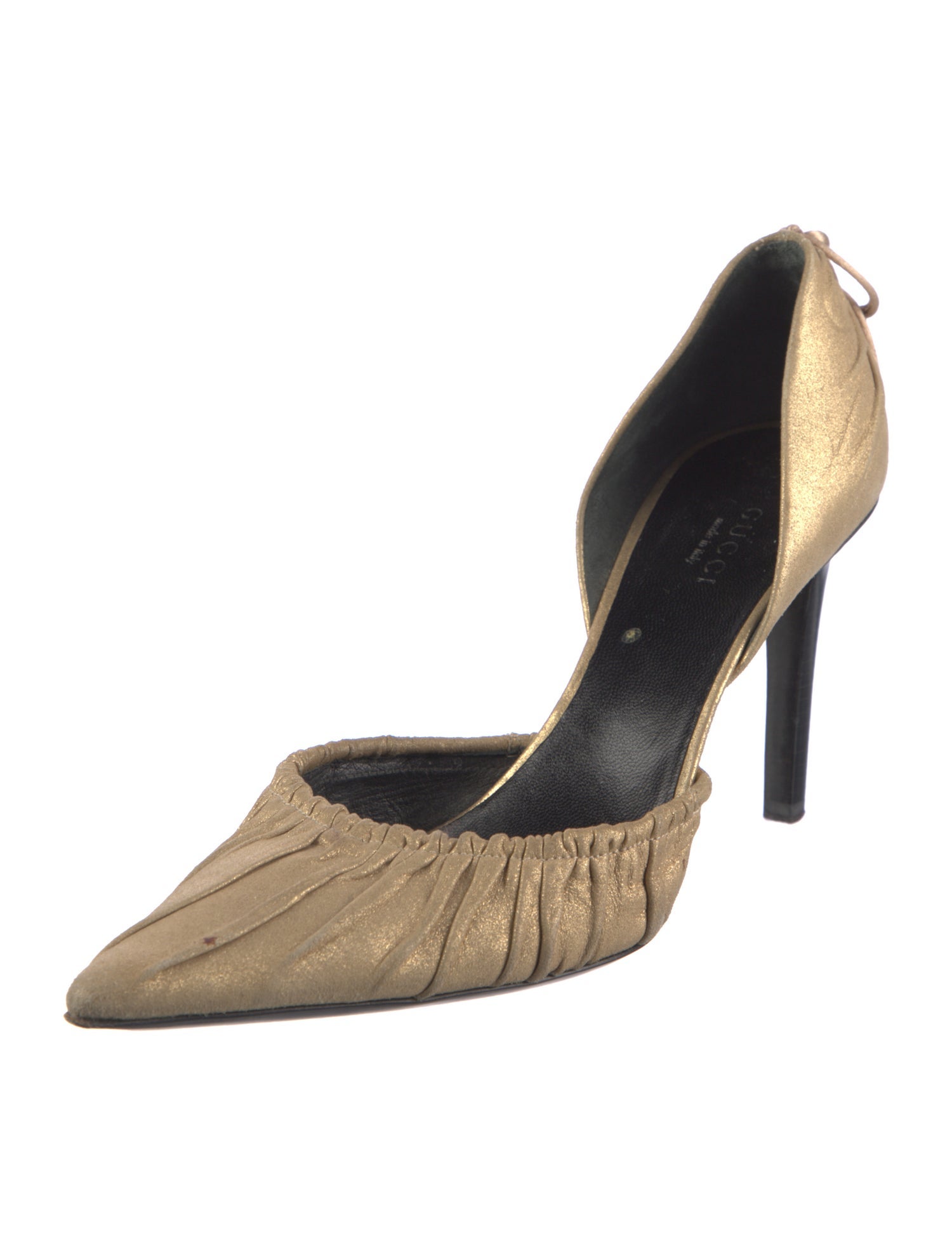 Gucci Leather Pleated Accents D'Orsay Pumps