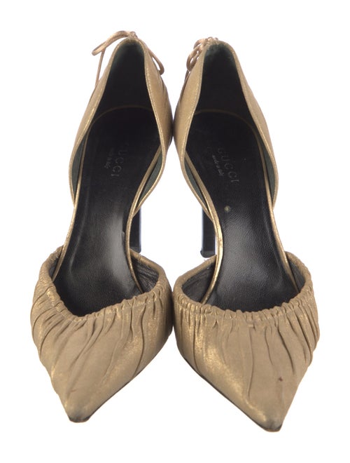 Gucci Leather Pleated Accents D'Orsay Pumps