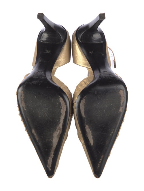 Gucci Leather Pleated Accents D'Orsay Pumps