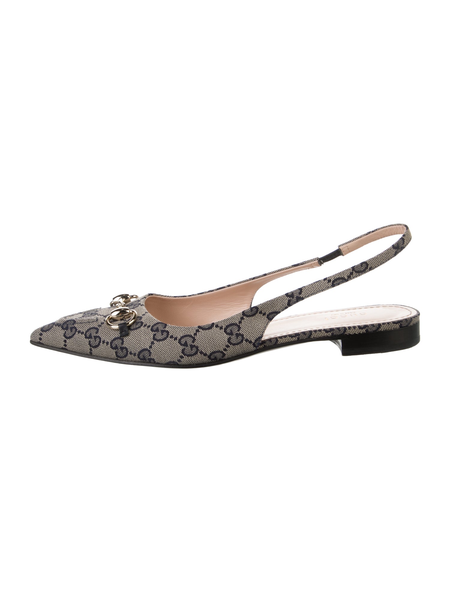 Gucci GG Canvas Canvas Slingback Flats