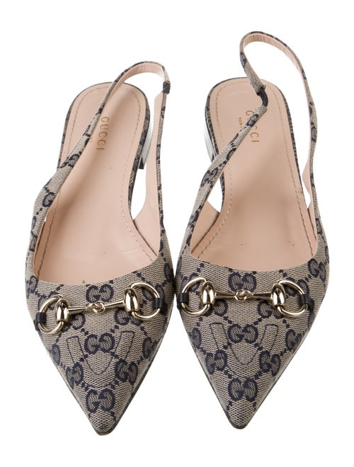 Gucci GG Canvas Canvas Slingback Flats