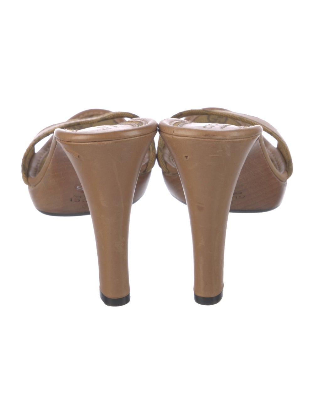 Gucci Leather Slides Neutrals GG Canvas Canvas Tr… - image 4