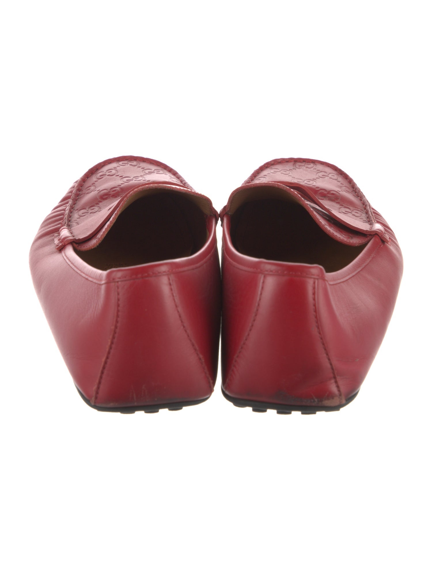 Gucci Running GG Logo Leather Drivers