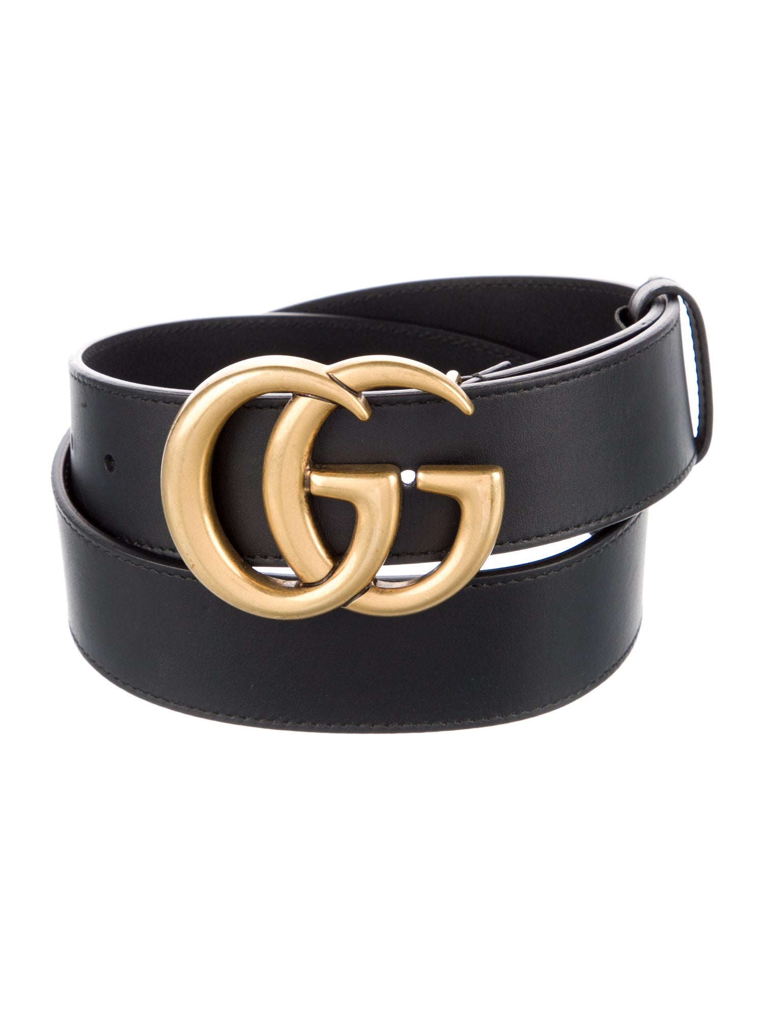 Gucci Double G Logo Leather Belt