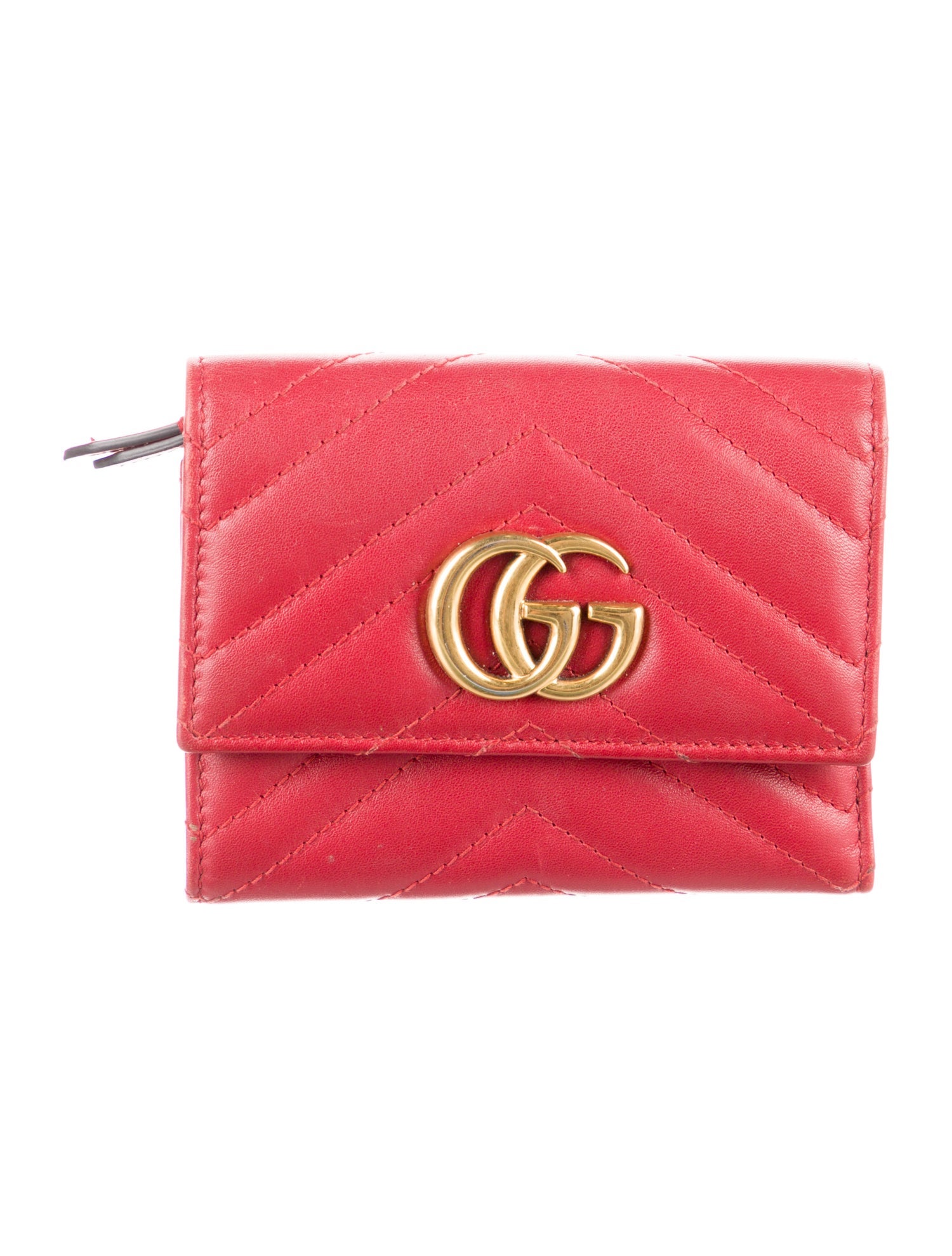 Gucci GG Marmont Trifold Double G Logo Compact Wallet