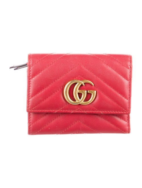 Gucci GG Marmont Trifold Double G Logo Compact Wallet