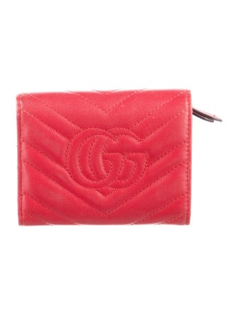 Gucci GG Marmont Trifold Double G Logo Compact Wallet