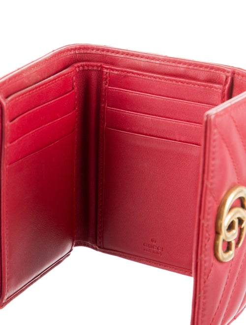 Gucci GG Marmont Trifold Double G Logo Compact Wallet
