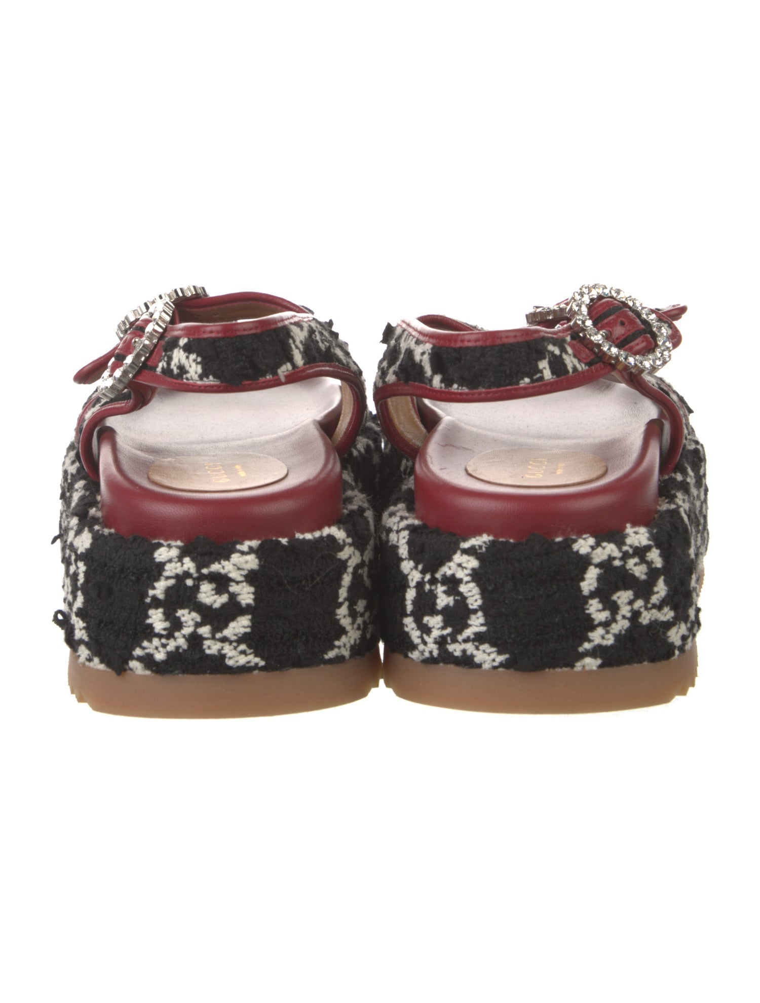 Gucci GG Logo Crystal Embellishments Sandals