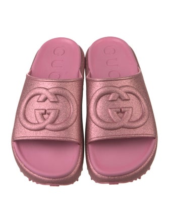 Gucci Interlocking G Logo Glitter Slides