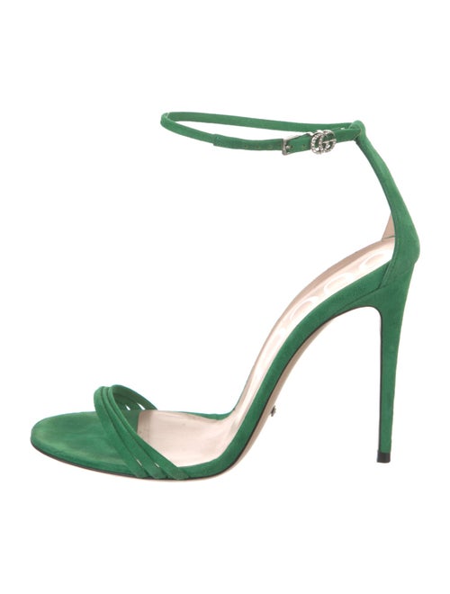 Gucci Double G Logo Suede Sandals