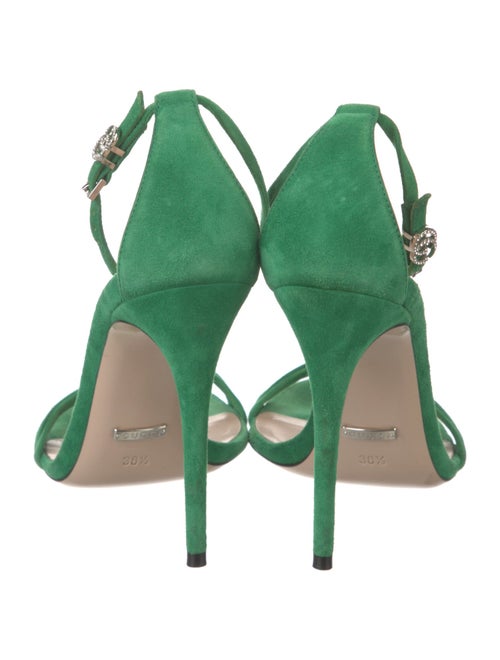 Gucci Double G Logo Suede Sandals
