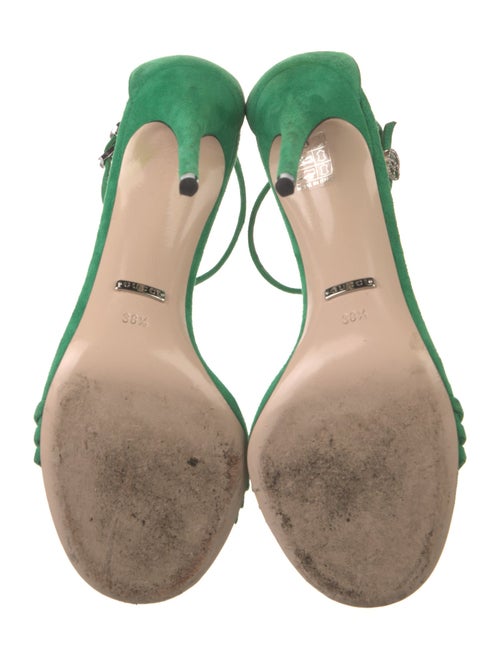 Gucci Double G Logo Suede Sandals