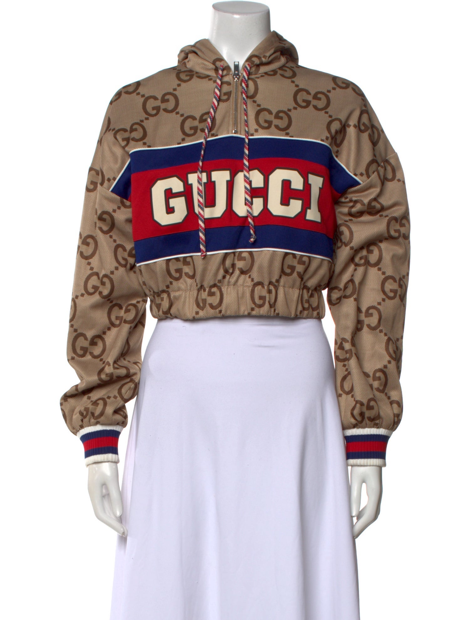 Gucci Graphic Print Mock Neck Sweatshirt