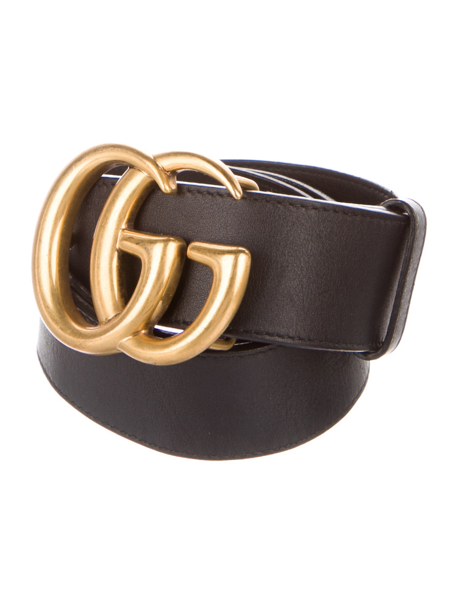 Gucci Double G Logo Leather Belt