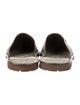 Gucci GG Canvas Leather Trim Embellishment Mules