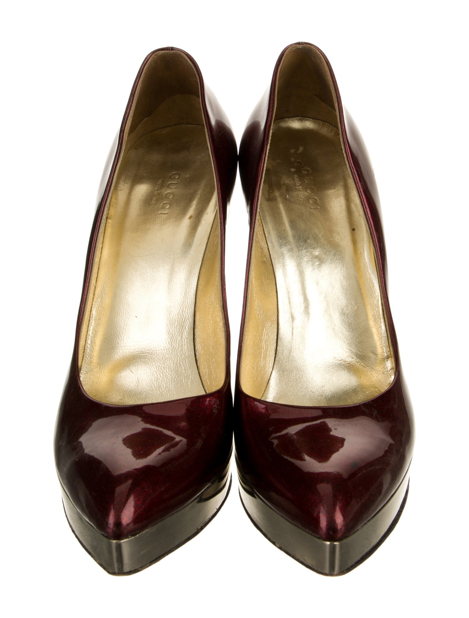 Gucci Double G Logo Patent Leather Pumps