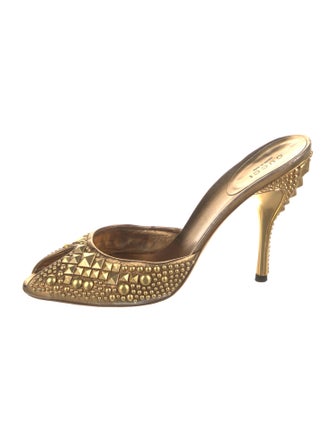Gucci Leather Studded Accents Mules