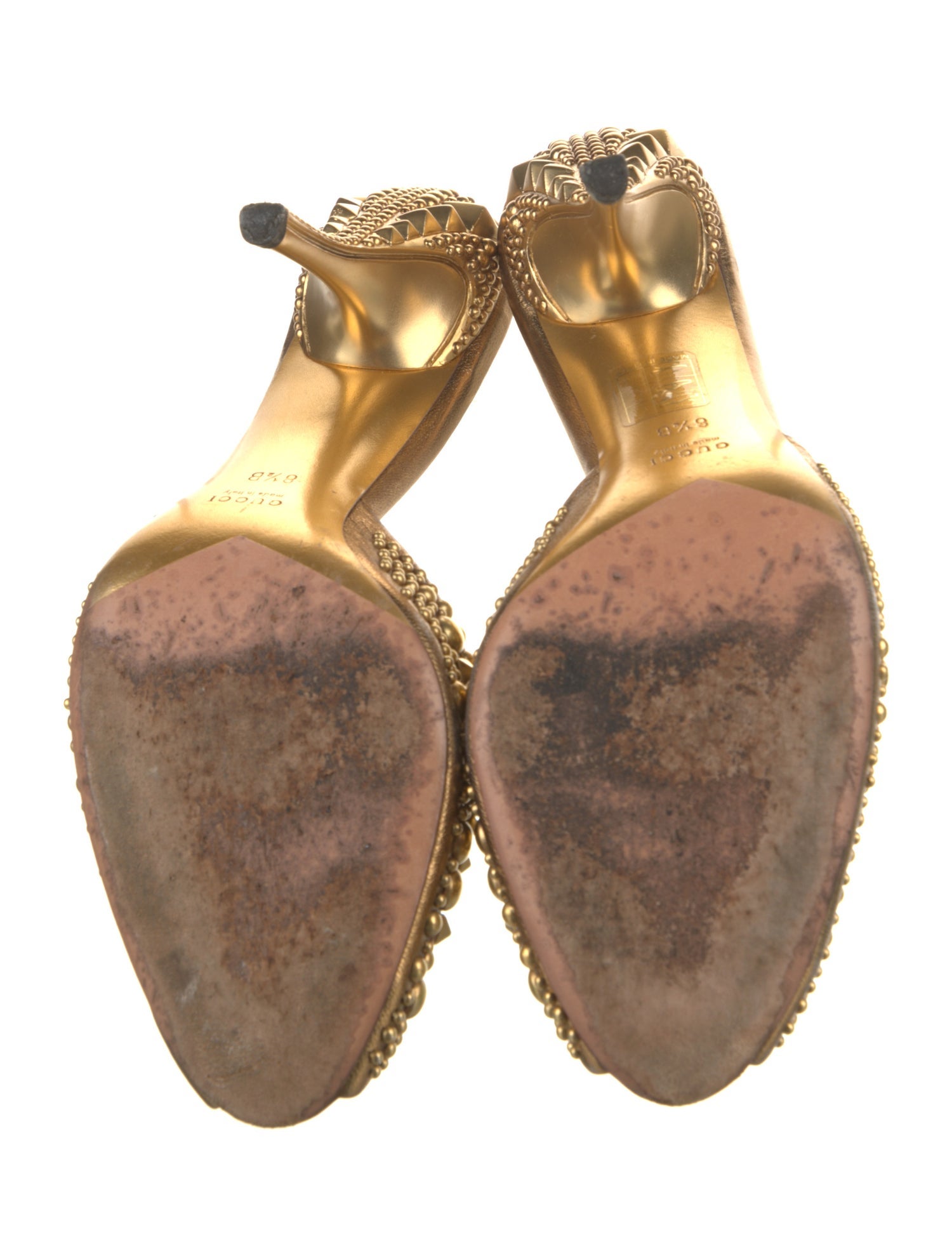 Gucci Leather Studded Accents Mules