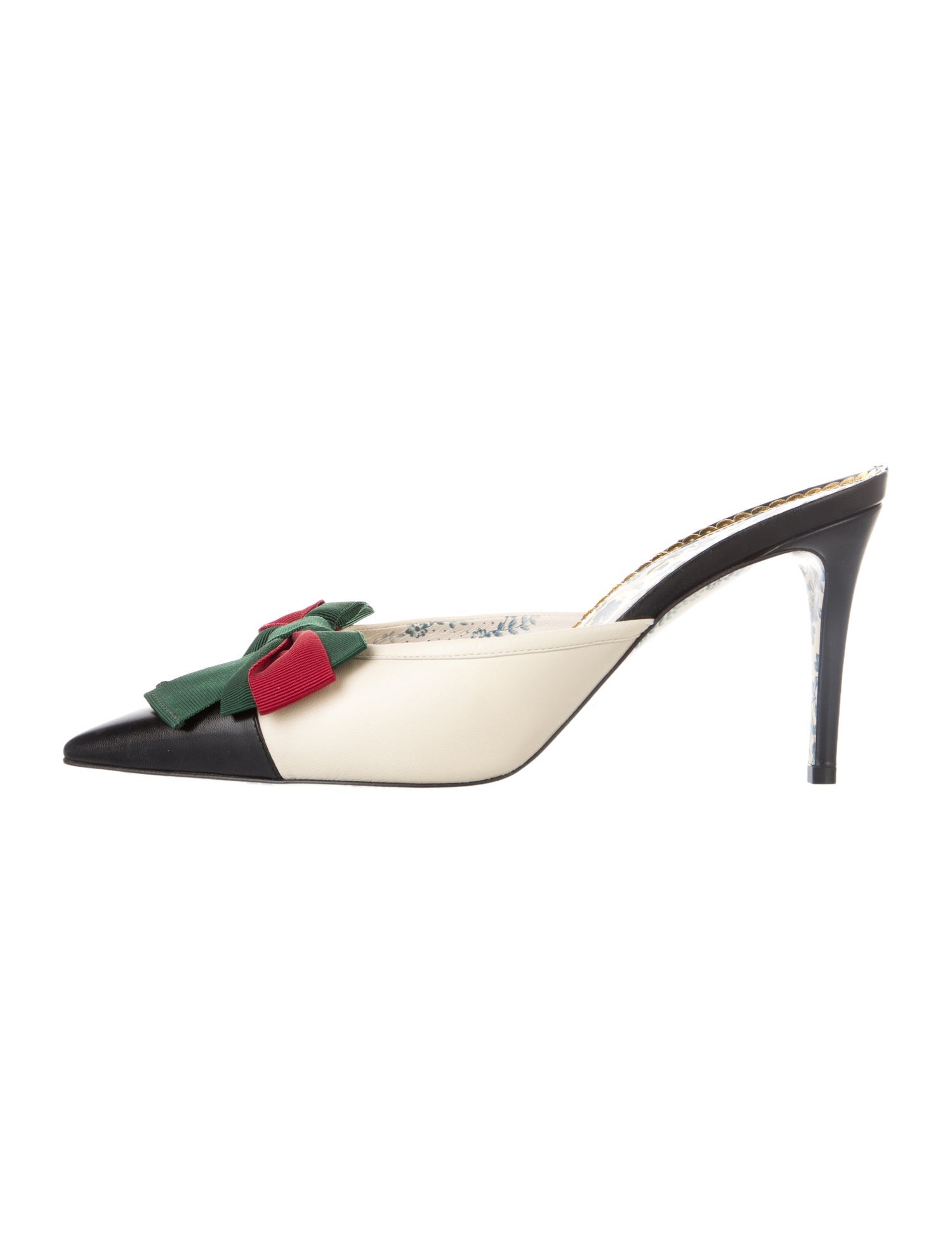 Gucci Web Accent Leather Mules