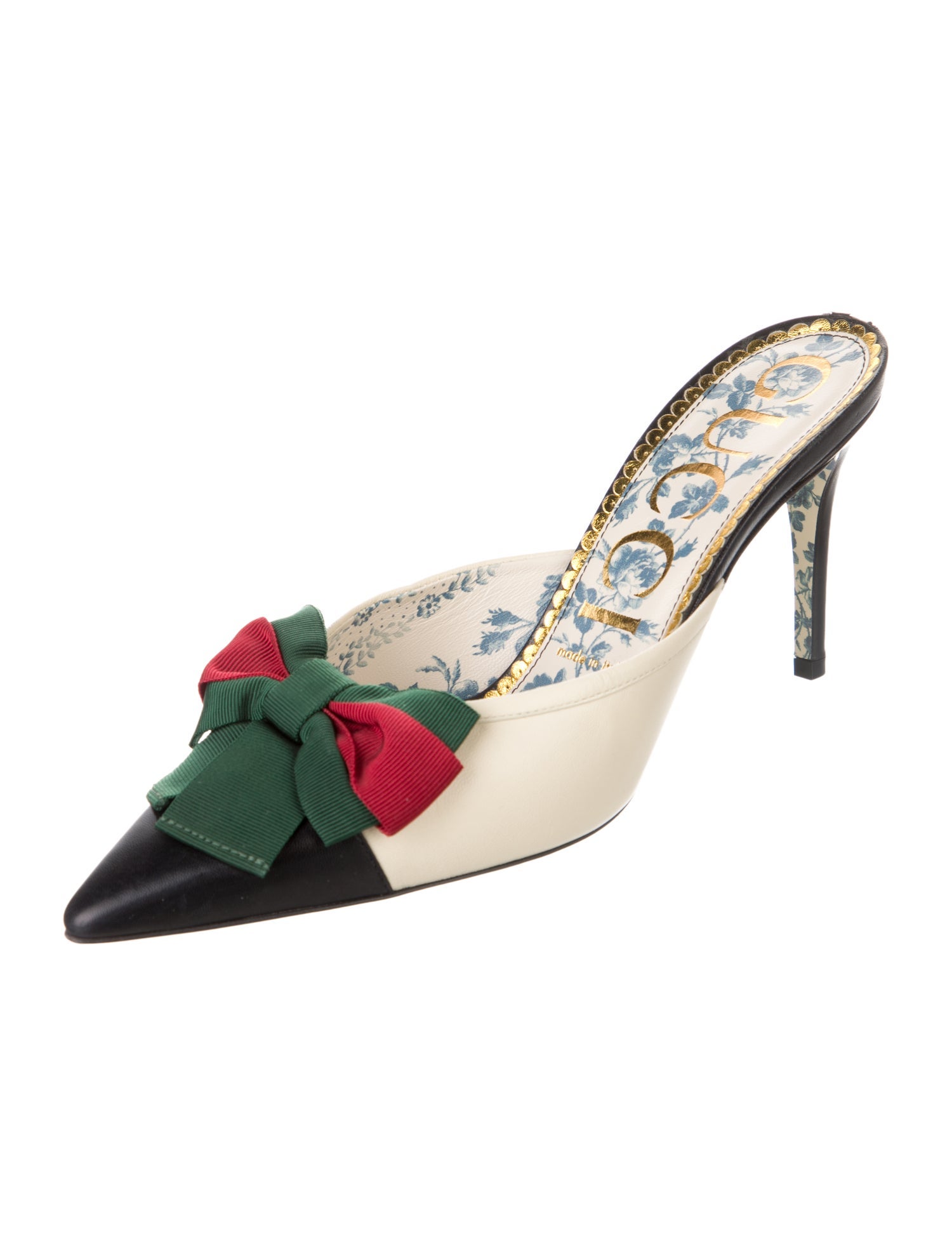 Gucci Web Accent Leather Mules