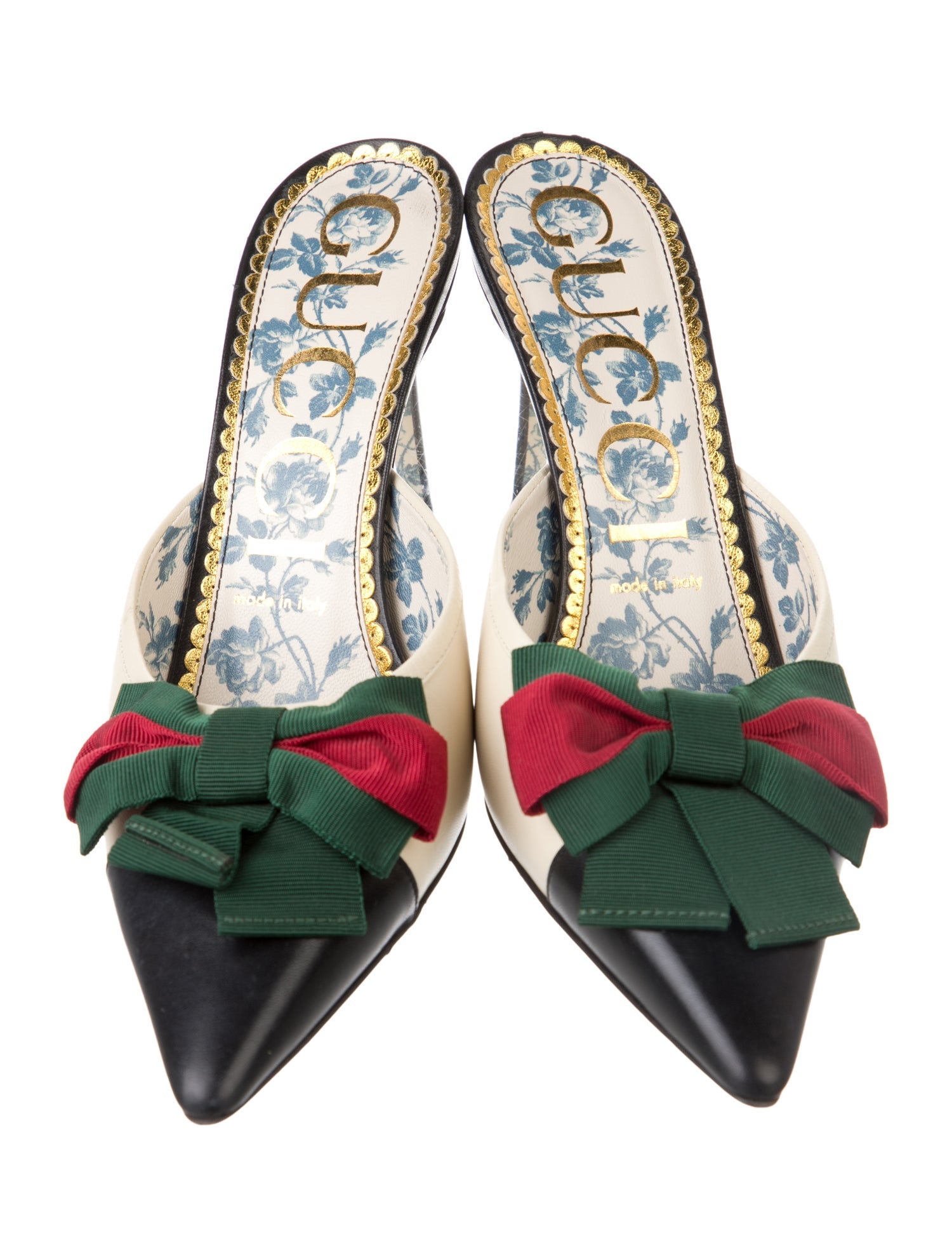 Gucci Web Accent Leather Mules