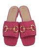 Gucci 1955 Horsebit Accent Raffia Slides