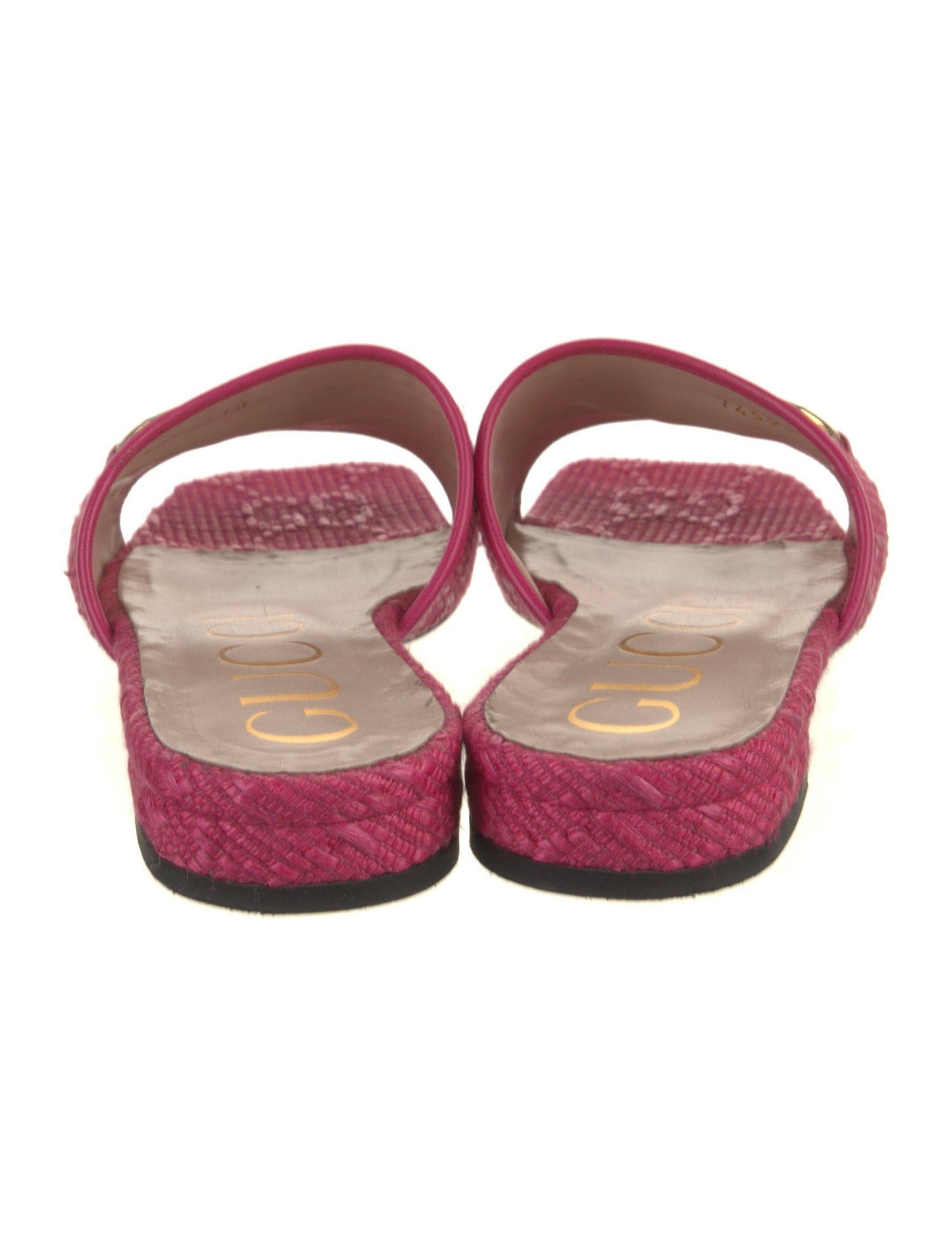 Gucci 1955 Horsebit Accent Raffia Slides