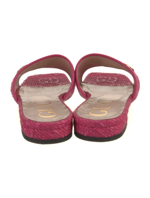 Gucci 1955 Horsebit Accent Raffia Slides