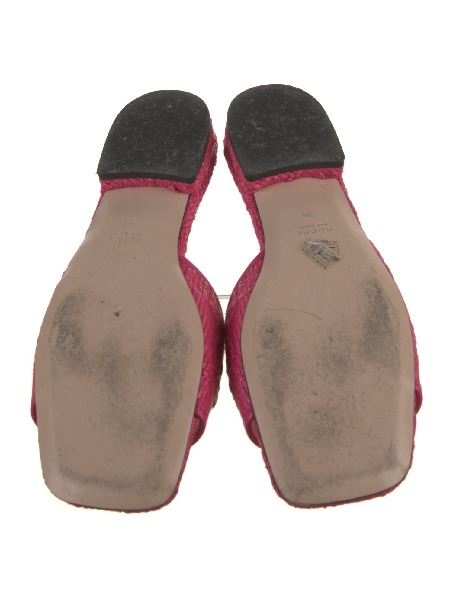 Gucci 1955 Horsebit Accent Raffia Slides