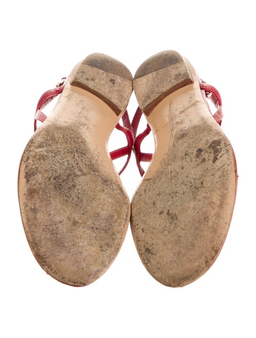 Gucci Sylvie Web Accent Leather T-Strap Sandals