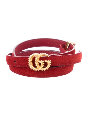Gucci Double G Logo Skinny Belt