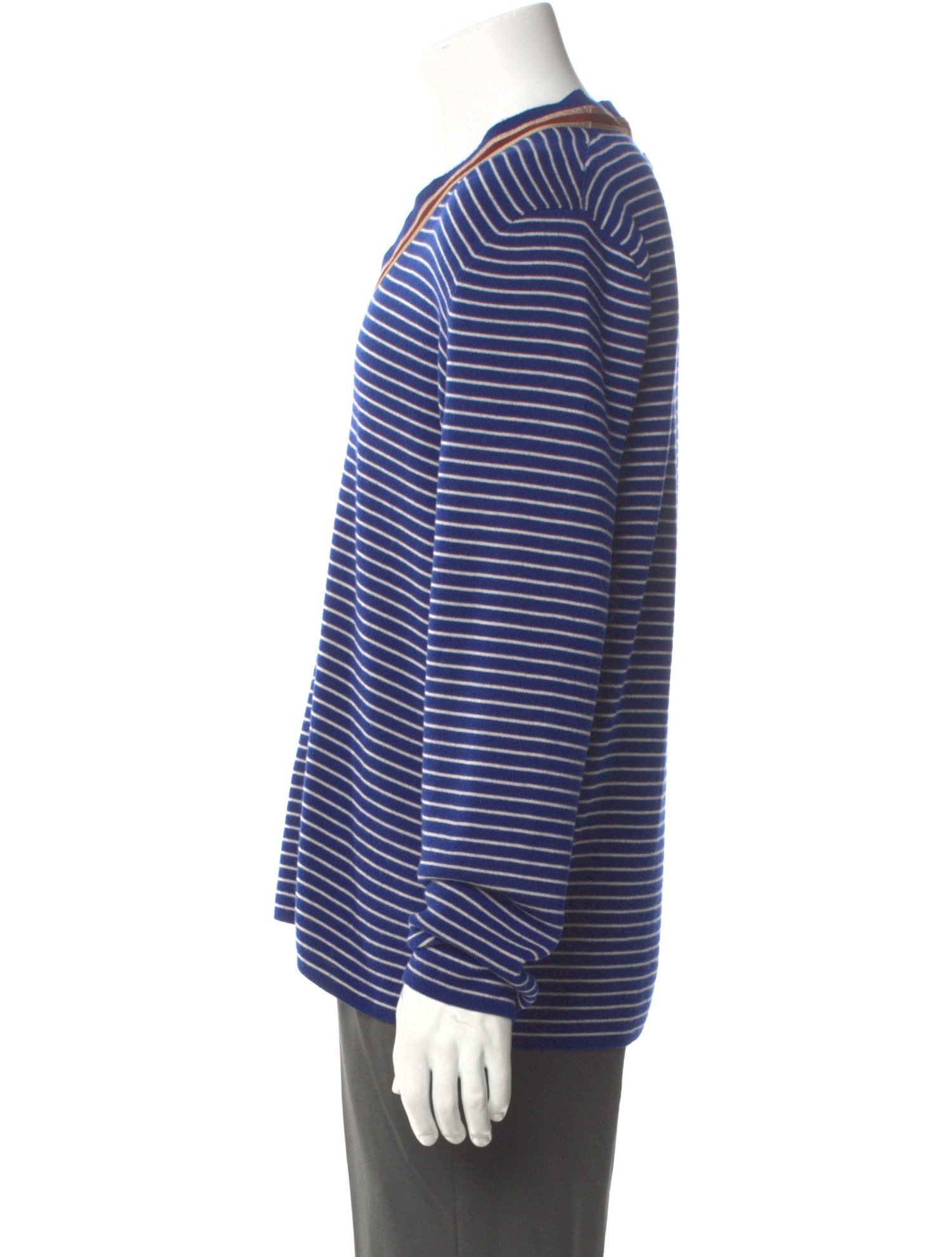 Gucci Striped V-Neck Pullover