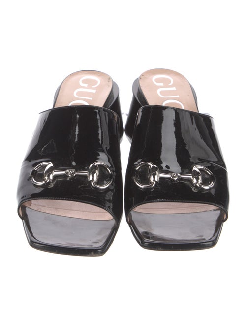 Gucci Horsebit Accent Patent Leather Slides