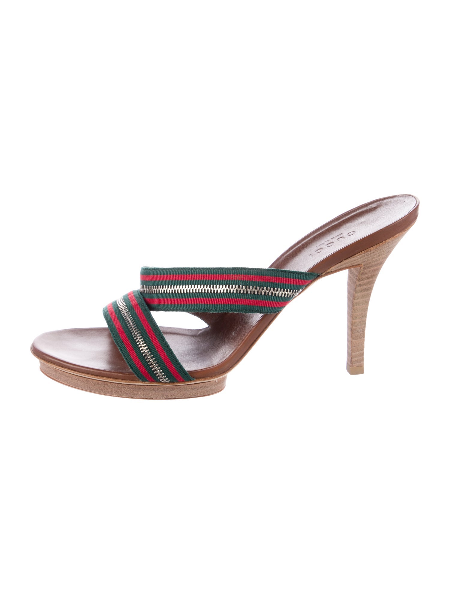 Gucci Web Accent Canvas Slides