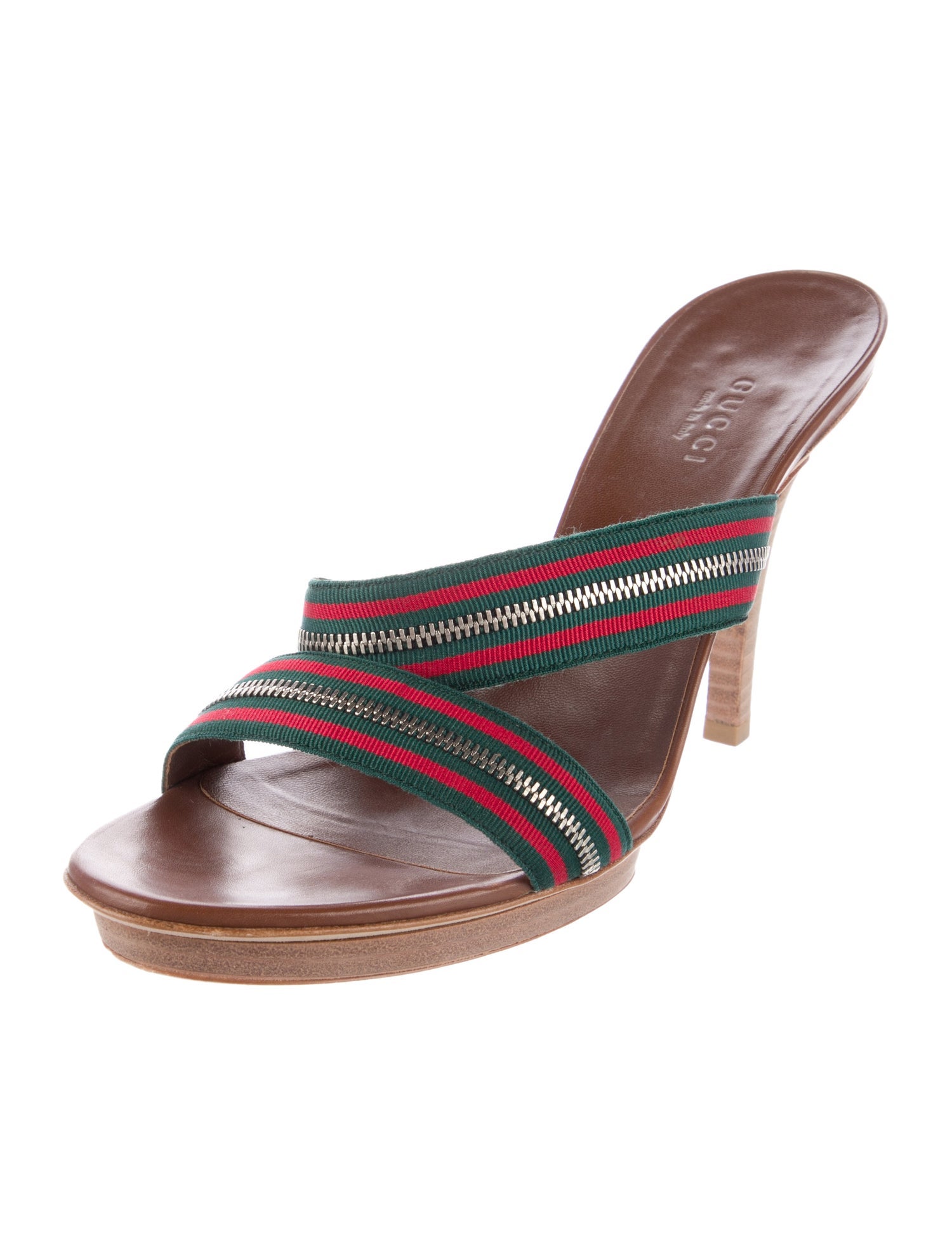 Gucci Web Accent Canvas Slides