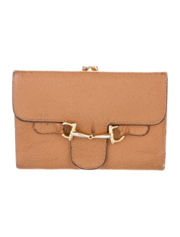 Gucci Wallets Vintage Horsebit Accent French Purse